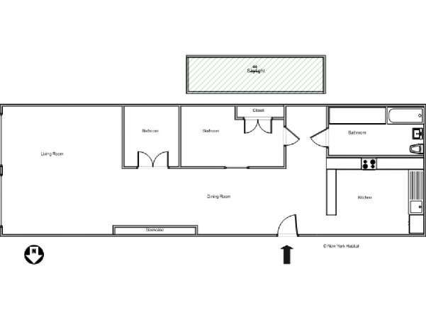 New York T3 - Loft appartement location vacances - plan schématique  (NY-12499)