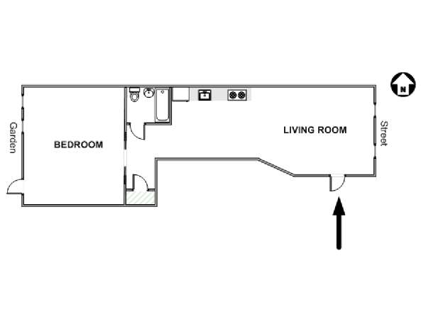 New York T2 logement location appartement - plan schématique  (NY-12509)