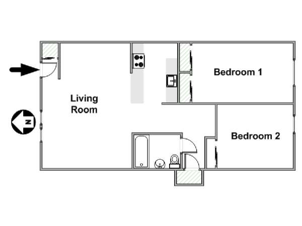 New York 2 Bedroom apartment - apartment layout  (NY-12559)