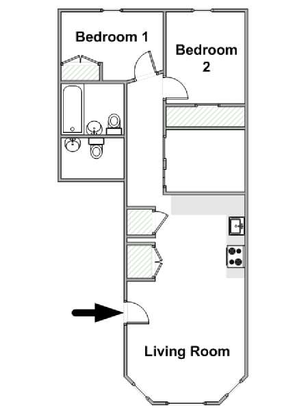 New York 2 Bedroom apartment - apartment layout  (NY-12587)
