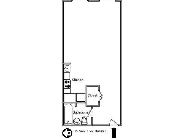 New York Studio T1 logement location appartement - plan schématique  (NY-12671)