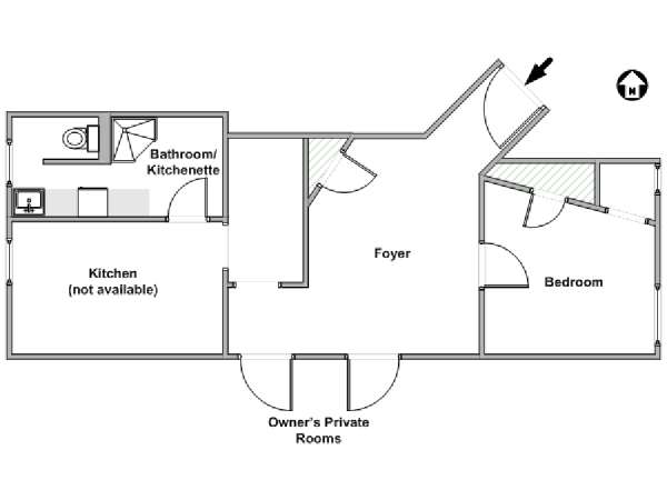 New York T5 appartement colocation - plan schématique  (NY-12680)