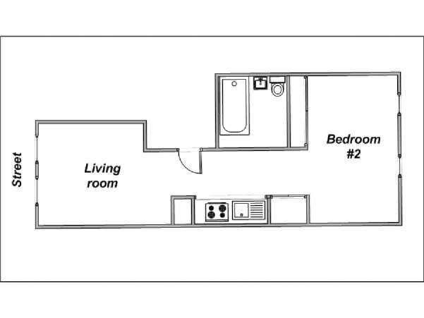 New York 2 Camere da letto - Duplex appartamento - piantina approssimativa dell' appartamento 1 (NY-12694)