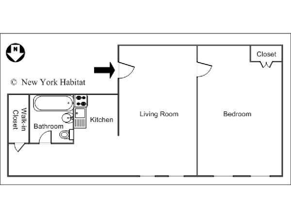 New York 1 Bedroom apartment - apartment layout  (NY-12705)