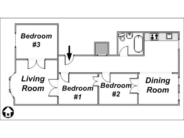 New York 4 Zimmer ferienwohnung - layout  (NY-12733)