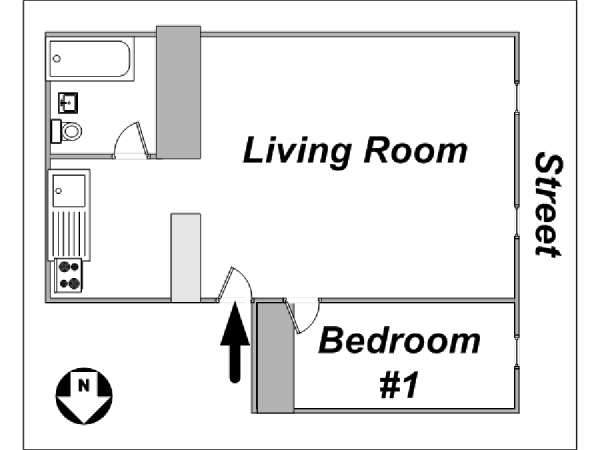 New York 1 Bedroom apartment - apartment layout  (NY-12830)