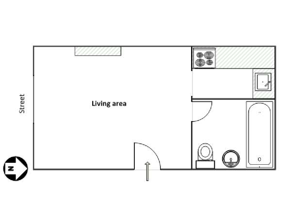 New York Monolocale appartamento casa vacanze - piantina approssimativa dell' appartamento  (NY-12900)