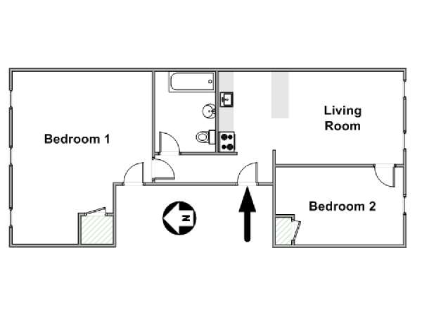 New York 2 Camere da letto appartamento - piantina approssimativa dell' appartamento  (NY-12935)