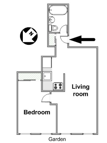 New York 2 Zimmer wohnungsvermietung - layout  (NY-12989)