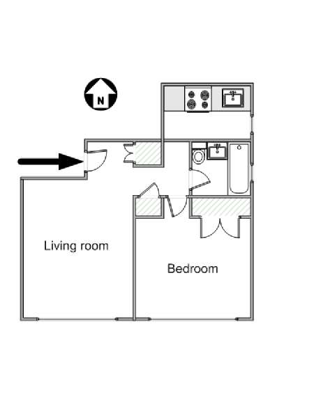 New York T2 logement location appartement - plan sch&eacute;matique  (NY-14011)