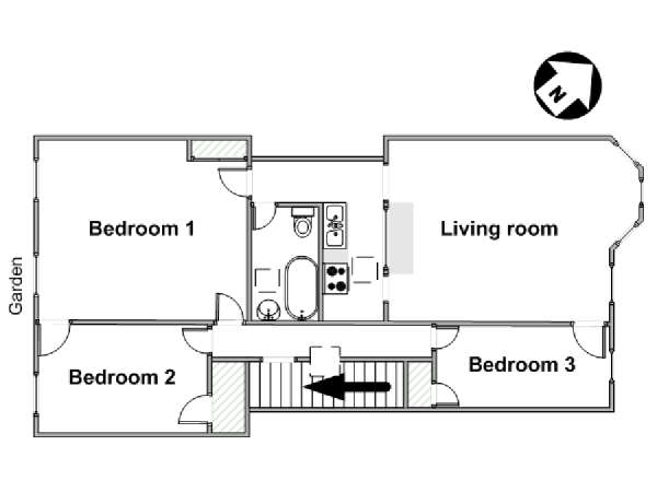 New York 3 Bedroom apartment - apartment layout  (NY-14033)