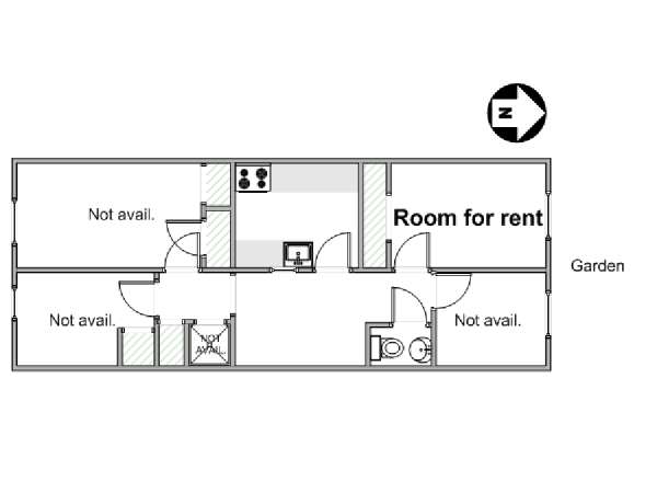 New York T8 appartement colocation - plan schématique  (NY-14049)
