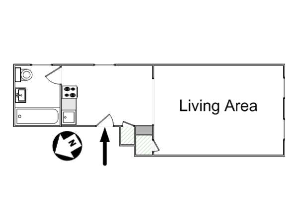 New York Monolocale appartamento - piantina approssimativa dell' appartamento  (NY-14181)