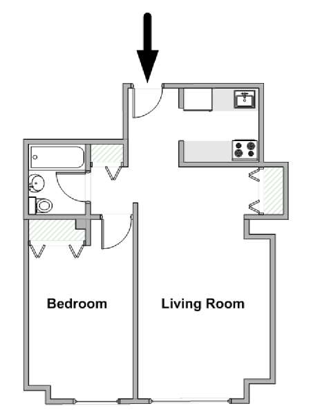 New York T2 logement location appartement - plan schématique  (NY-14228)