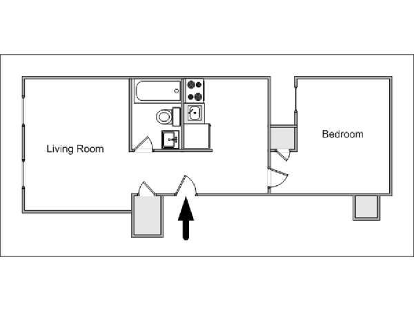 New York 1 Bedroom apartment - apartment layout  (NY-14240)