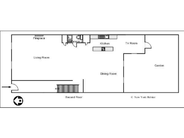 New York 3 Camere da letto - Duplex stanza in affitto - piantina approssimativa dell' appartamento 2 (NY-14264)