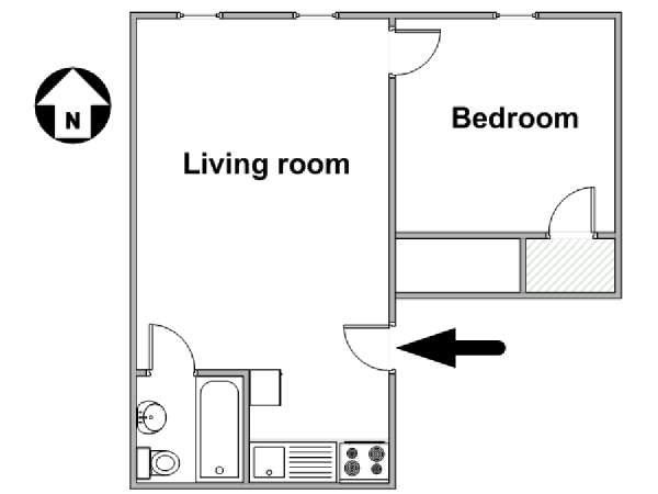 New York T2 logement location appartement - plan schématique  (NY-14272)