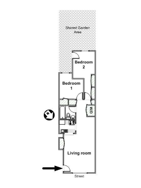 New York 2 Camere da letto appartamento casa vacanze - piantina approssimativa dell' appartamento  (NY-14302)