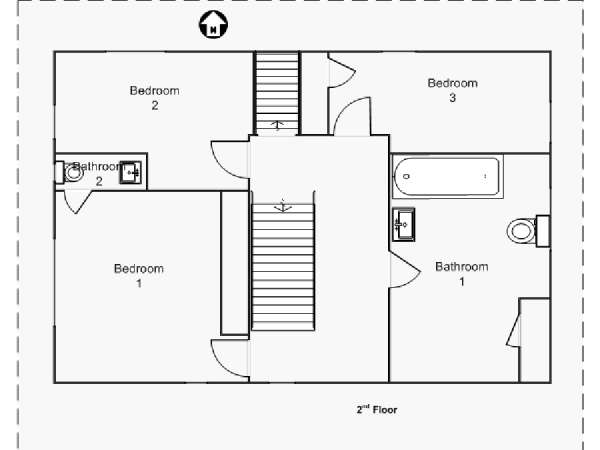 New York T5 - Triplex logement location appartement - plan sch&eacute;matique 1 (NY-14312)