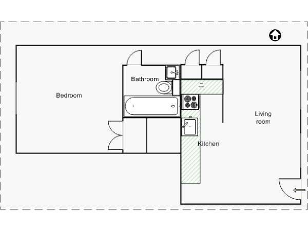 Nueva York 1 Dormitorio apartamento - esquema  (NY-14344)