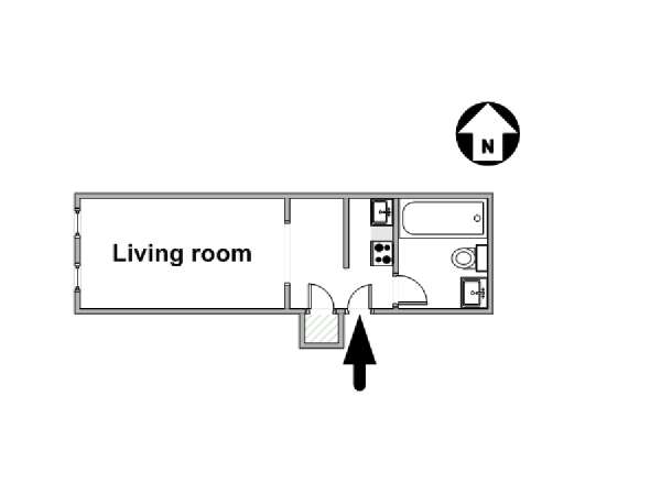New York Monolocale appartamento - piantina approssimativa dell' appartamento  (NY-14361)