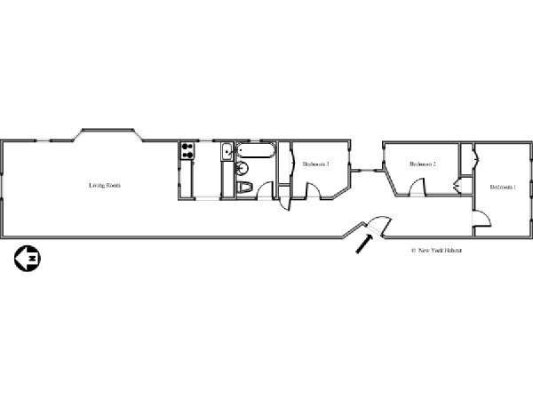 New York T4 appartement colocation - plan sch&eacute;matique  (NY-14371)