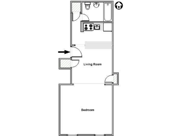 New York Studio avec Alcôve T1 logement location appartement - plan schématique  (NY-14372)