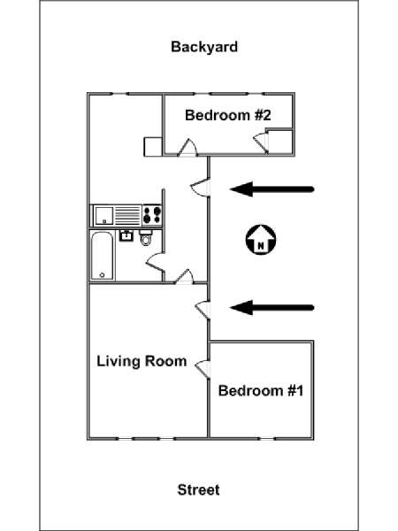 New York 2 Bedroom accommodation - apartment layout  (NY-14380)
