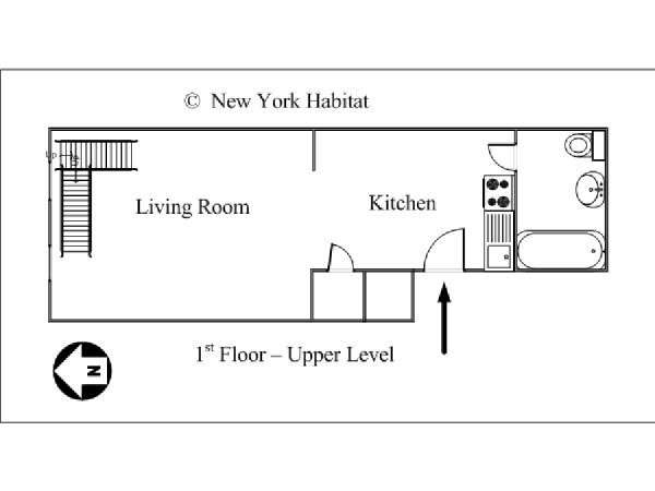 Nueva York 1 Dormitorio - Dúplex apartamento - esquema 2 (NY-14467)