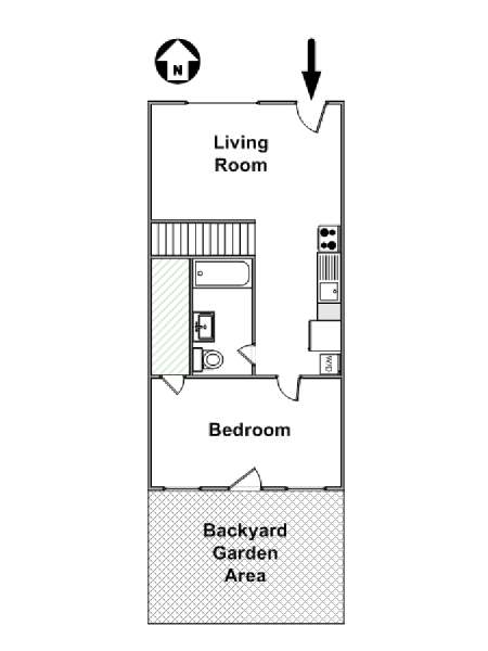 New York 1 Bedroom accommodation - apartment layout  (NY-14482)