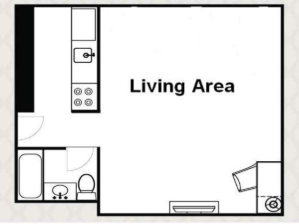 New York Monolocale appartamento casa vacanze - piantina approssimativa dell' appartamento  (NY-14520)