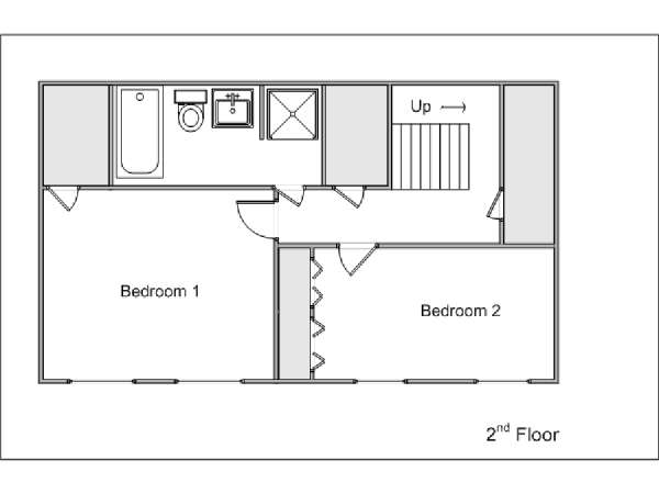 New York 2 Camere da letto - Duplex appartamento - piantina approssimativa dell' appartamento 2 (NY-14547)