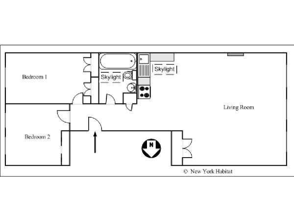 New York 2 Camere da letto appartamento - piantina approssimativa dell' appartamento  (NY-14549)