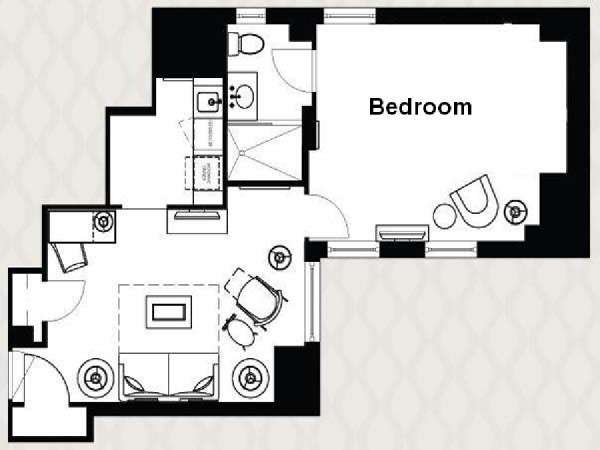 New York 1 Bedroom accommodation - apartment layout 2 (NY-14560)