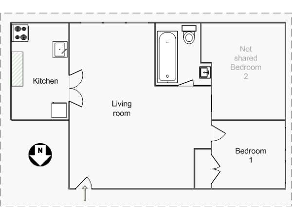 Nueva York 2 Dormitorios piso para compartir - esquema  (NY-14587)