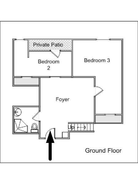 New York 3 Zimmer wohnung bed breakfast - layout  (NY-14631)