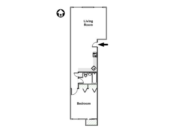 New York 1 Bedroom apartment - apartment layout  (NY-14643)