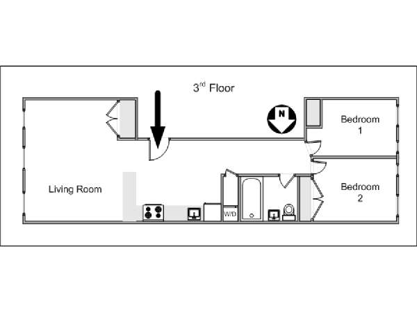 New York 2 Bedroom apartment - apartment layout  (NY-14645)