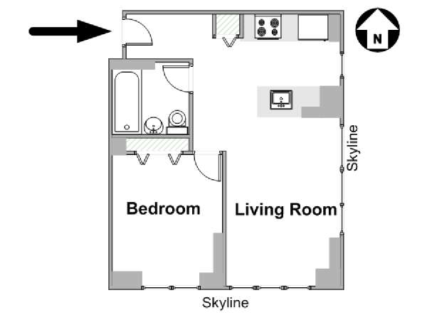 New York 1 Bedroom apartment - apartment layout  (NY-14689)