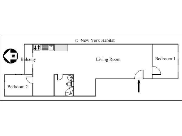New York T3 logement location appartement - plan schématique  (NY-14711)