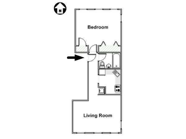 New York 1 Bedroom apartment - apartment layout  (NY-14743)