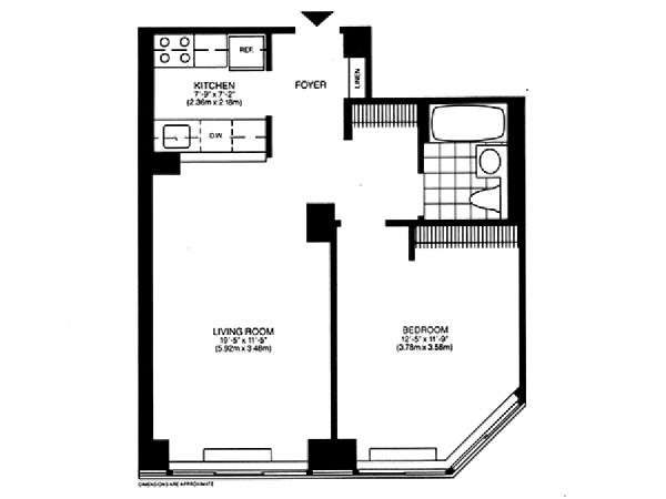 New York 1 Bedroom accommodation - apartment layout  (NY-14749)