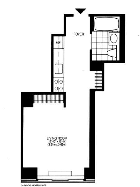 New York Studio T1 appartement location vacances - plan schématique  (NY-14750)