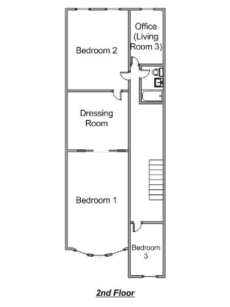 New York T4 - Triplex appartement location vacances - plan sch&eacute;matique 2 (NY-14763)