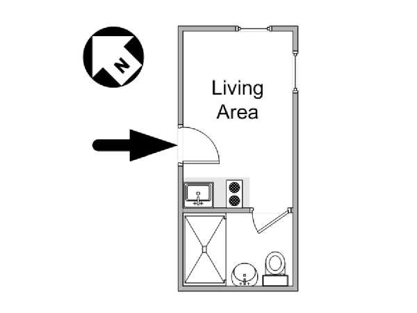 New York Studio T1 logement location appartement - plan schématique  (NY-14771)