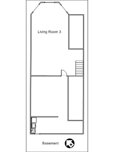 New York 2 Bedroom - Triplex apartment - apartment layout 1 (NY-14778)