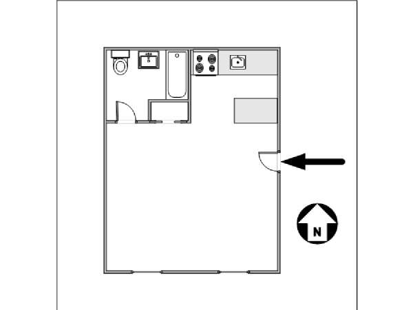 New York Monolocale appartamento - piantina approssimativa dell' appartamento  (NY-14821)