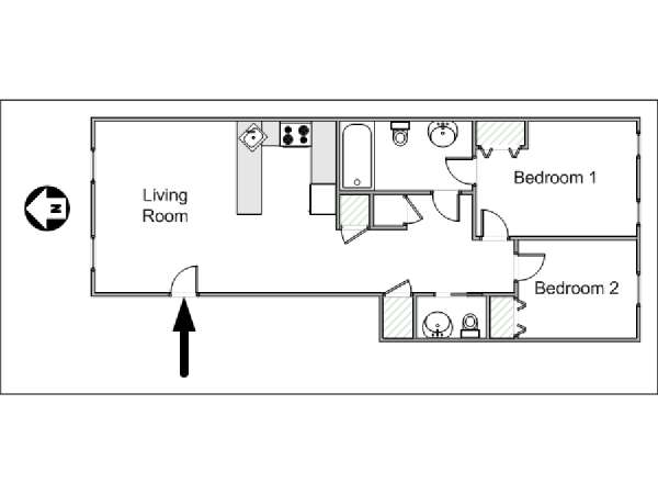 New York 2 Bedroom apartment - apartment layout  (NY-14829)