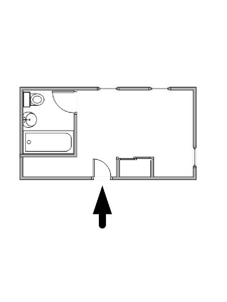 New York Monolocale stanza in affitto - piantina approssimativa dell' appartamento  (NY-14832)