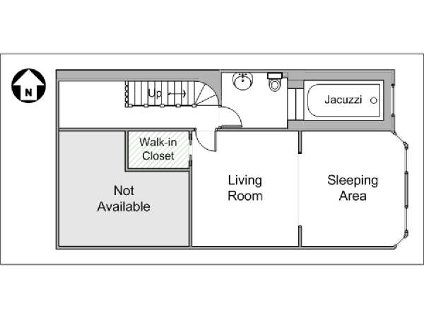 New York Studio mit Alkoven wohnung bed breakfast - layout  (NY-14904)